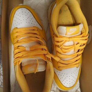 Nike Bright Yellow and White Athletic Shoes